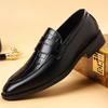 Men’s Slip-On Penny Loafer Business Casual Dress Shoes Comfortable Faux Leather Wedding Formal Tuxedo Shoes Work Pointed Toe Oxford Shoes for Men