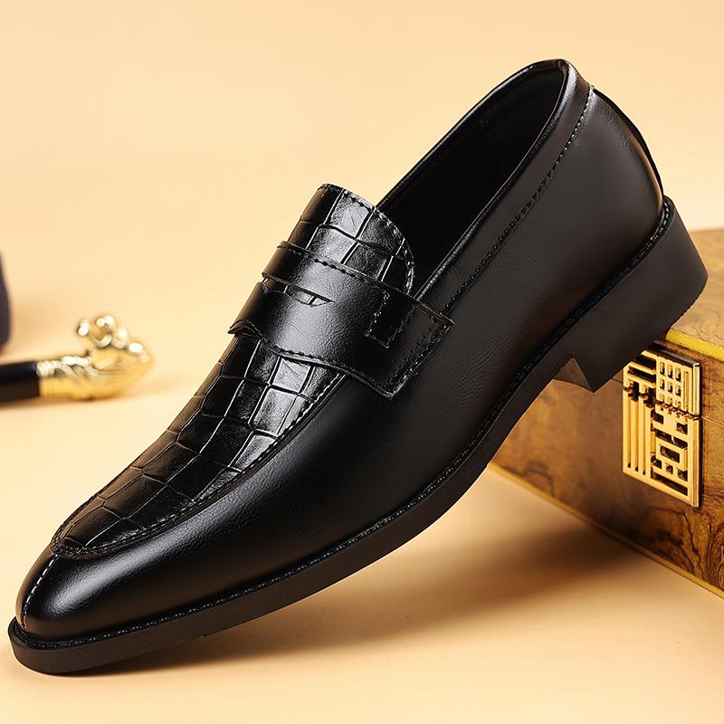 Men’s Slip-On Penny Loafer Business Casual Dress Shoes Comfortable Faux Leather Wedding Formal Tuxedo Shoes Work Pointed Toe Oxford Shoes for Men