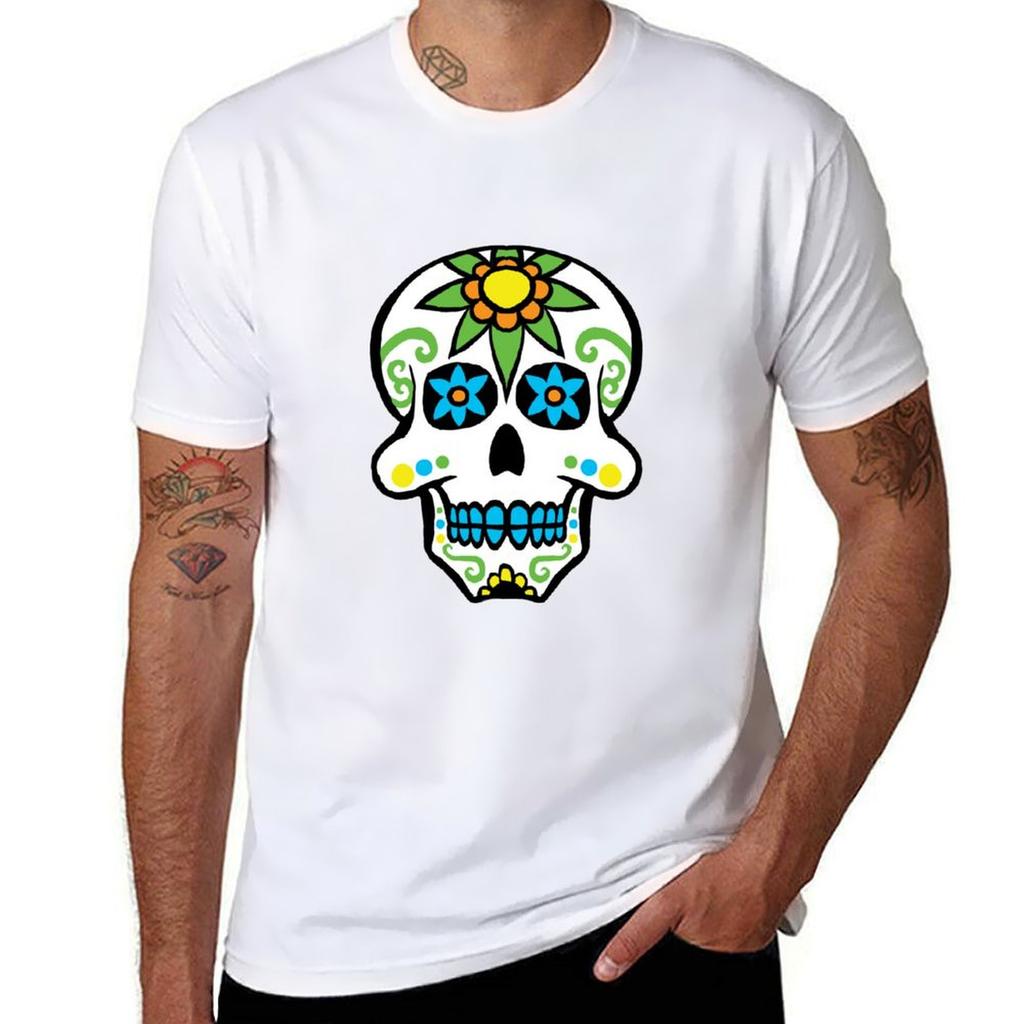 Day Of The Dead Skull 2 Wgby Tshirt Big And Tall Solid Color Tshirt