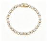 Factory  Brass Prong Setting Alternating Round & Emerald Cut CZ 6mm Tennis Bracelet Hip Hop Y2K Style Women Jewelry