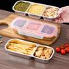 2 Peças Recipientes de Lanche de Aço Inoxidável à Prova de Vazamento Caixa para Molho 700ml Recipientes de Lanche Divididos para Alimentos 2/3 Compartimentos Caixa para Condimentos com Tampas para Crianças Adultos