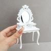 1/12 Scale Traditional Wooden Mini Furniture Set Dresser Stool With Fine Workmanship For Small Room Display