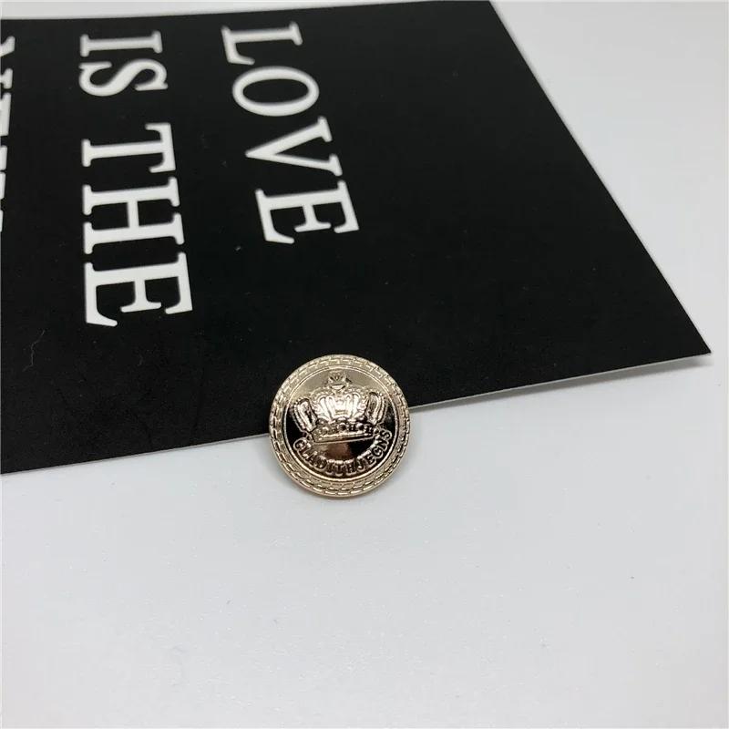 Set of 10 Crown Shaped Fashionable Vintage Metal Buttons for Sewing Supplies, Suitable for British Style Suits and Jacket Trims