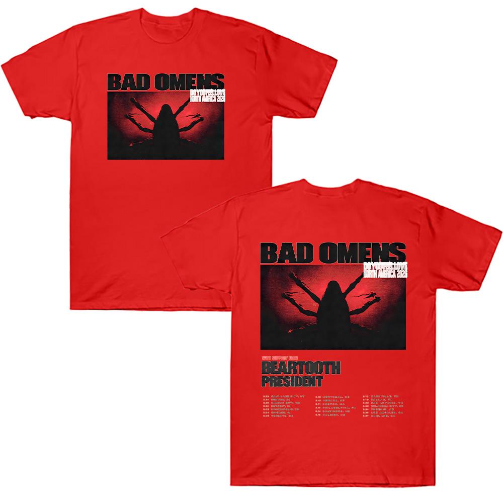 

Do You Feel Love Tour 2026 T-shirts Bad Omens Band T Shirts Men Women Fashion Hip Hop Streetwear Short Sleeve Clothes Cotton Tee XXL красный