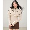 Red High Neck Patchwork Sweater & Skinny Knitwear Two-Piece Set, 2026 Lazy Style