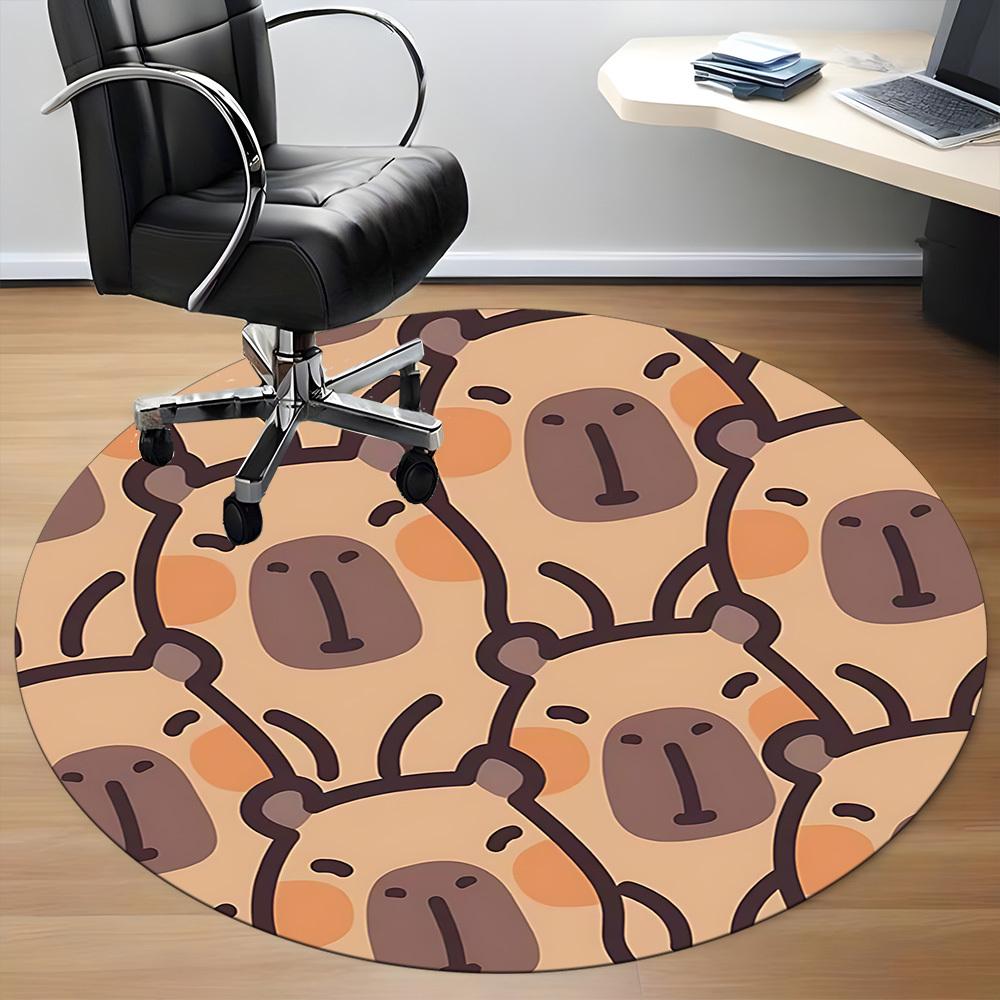 1PC Koala Pattern Office Round Area Rug,  Mat Suitable ForOffice, Under Office Chairs Bedroom Living Room Home Decor, Room Deco