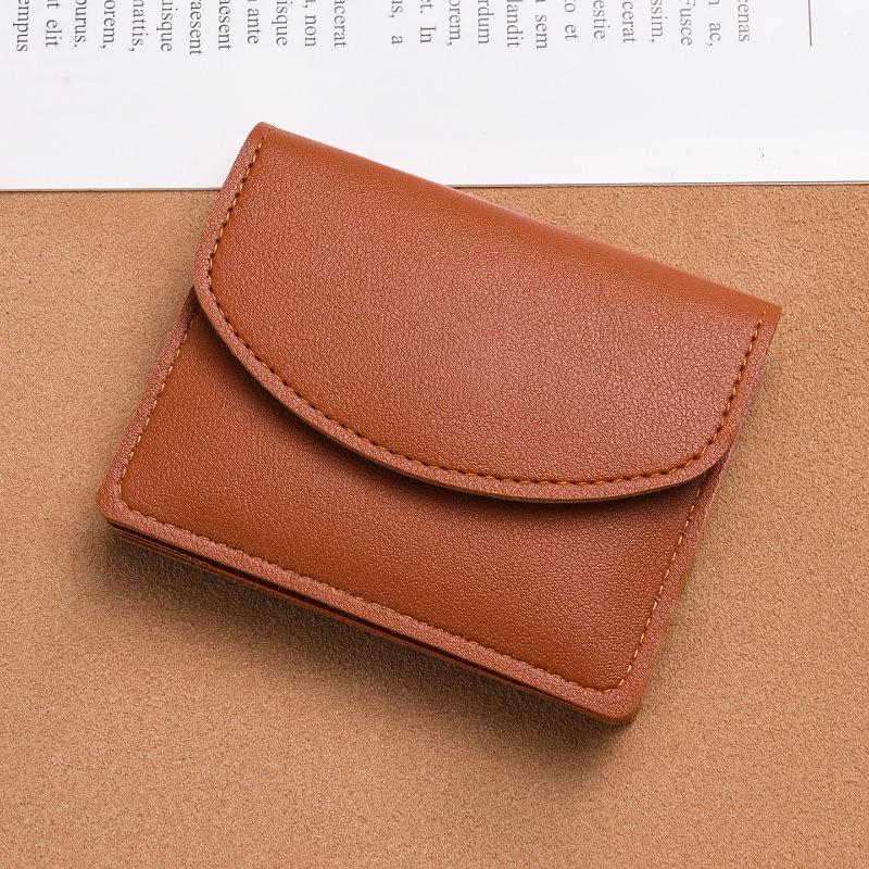 

Change bag female simple and compact portable card bag two-in-one multi-function large-capacity certificate storage small wallet коричневий