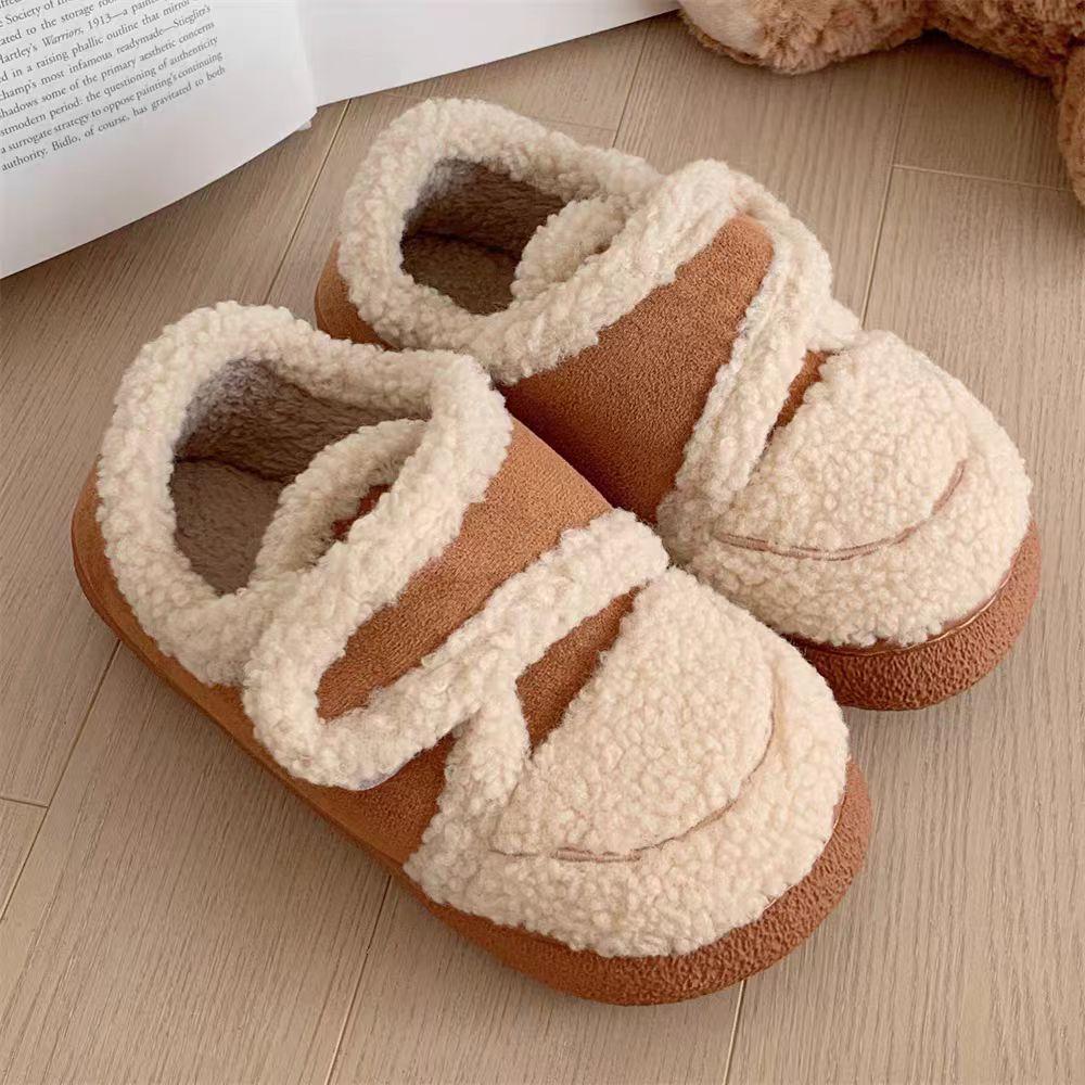 Cotton shoes women's winter plush warm plush non-slip Velcro bag and platform bread shoes