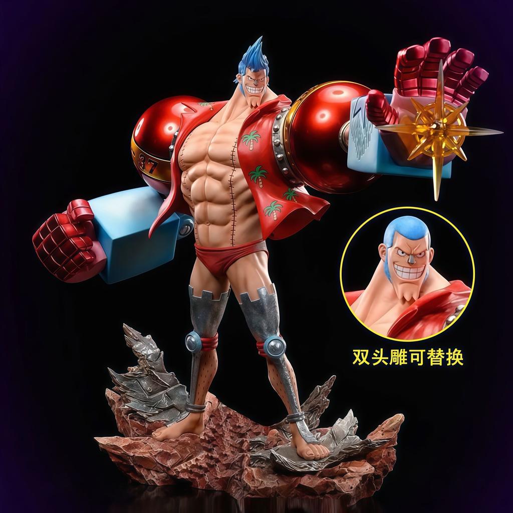 28Cm One Piece Lx Francci Gk Double-Headed Statue Gk Character Room Desktop Display Ornaments.