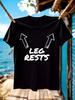 LEG RESTS Printed Tshirt Loose Cotton Tshirt Casual Short...