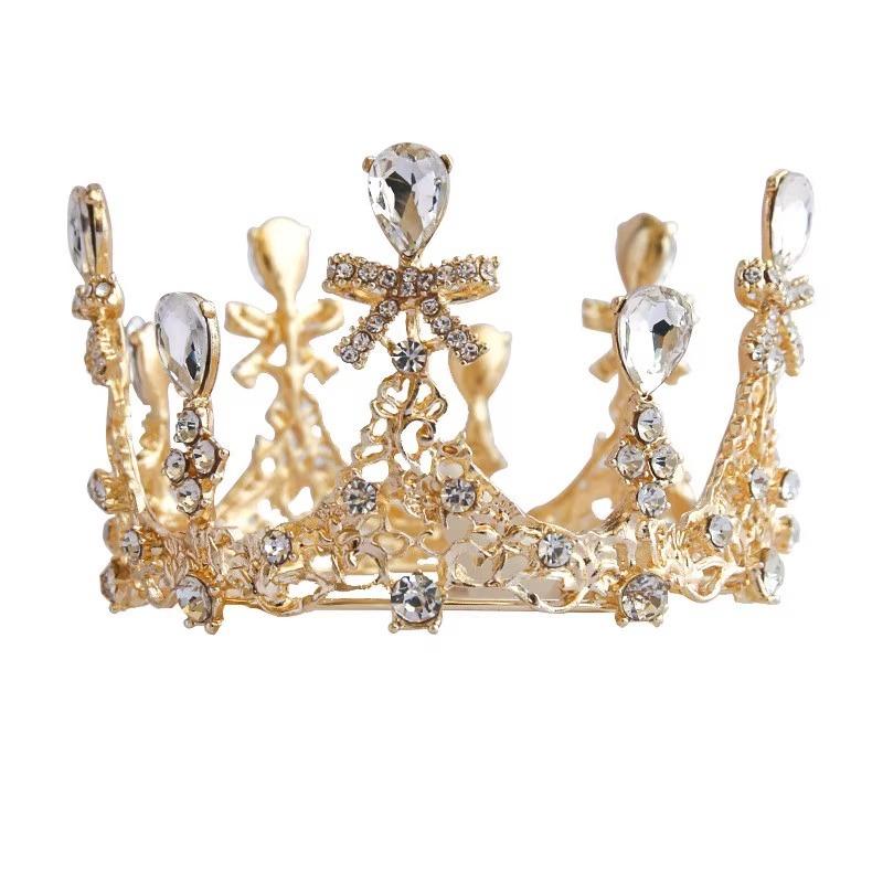 New Crown Tiara for Children Girls  Princess Performance  Fashion Catwalk Round Crown Alloy Sweet Hair Accessories