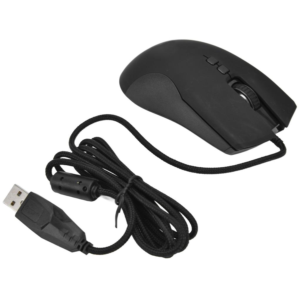 Gaming Wired Mouse 6 DPI Levels RGB Backlight 6400DPI Ergonomic Black Gaming Mouse for Desktop Computers Laptop
