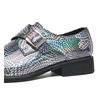 Silver Demon Color-Changing Pointed Toe Chelsea Leather Shoes for Men - Trendy, Casual, Nightclub-Ready Hairstylist Footwear.