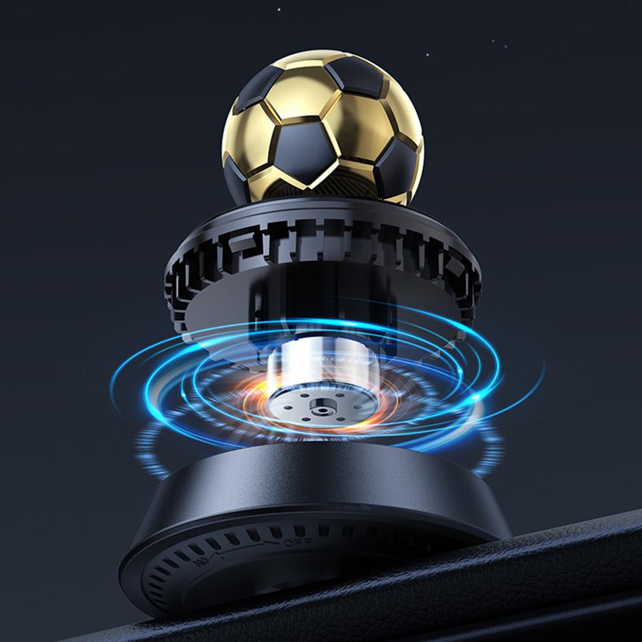 Cool rotating football solar power car air freshener decoration soccer ornament dashboard perfume fragrance diffuser accessories