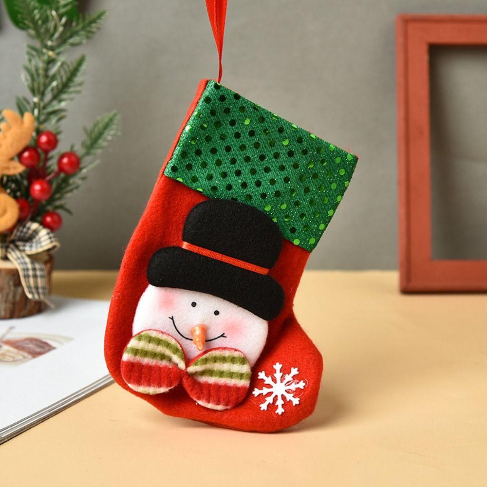 Thickened Christmas Socks Candy Bag Santa Claus Elk Snowflake Christmas Tree Decorations  Kids