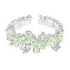 Enamel Mambo Mint Green Drop Glaze Butterfly Opening Ring Female Sweet White Flower Niche Premium Ring
