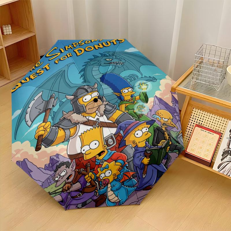 The Simpsons Windproof Auto 8 Rib Folding Umbrella Portable Outdoor Parasol