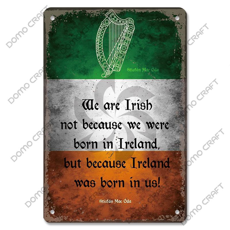 Irish Whiskey Poster Vintage Metal Plaque Sign Dublin Stout Metal Tin Plates Wall Decor for Bar Irish Pub Club Home