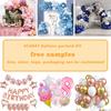 Bruiloft Verjaardag Babyborrel Geslachtsonthulling Decoraties Stofblauw Wit Ballonnenboog Slingerset