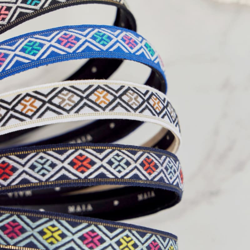 MAIA Stirnband mit Diamantmuster (Wähle 2) - blau