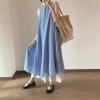Women's Gentle Temperament Blue Sleeveless Vest Dress Summer Texture Relaxed Casual Dress