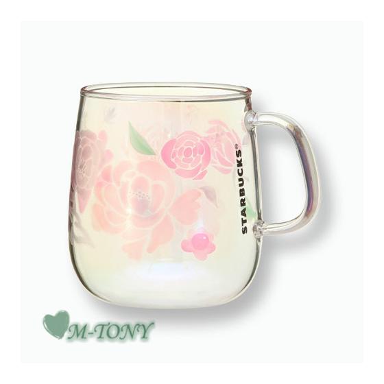 Starbucks Heat Resistant Glass Mug Hologram Flowers 355ml Starbucks/Tumbler/Starbucks Tumbler/Starbucks