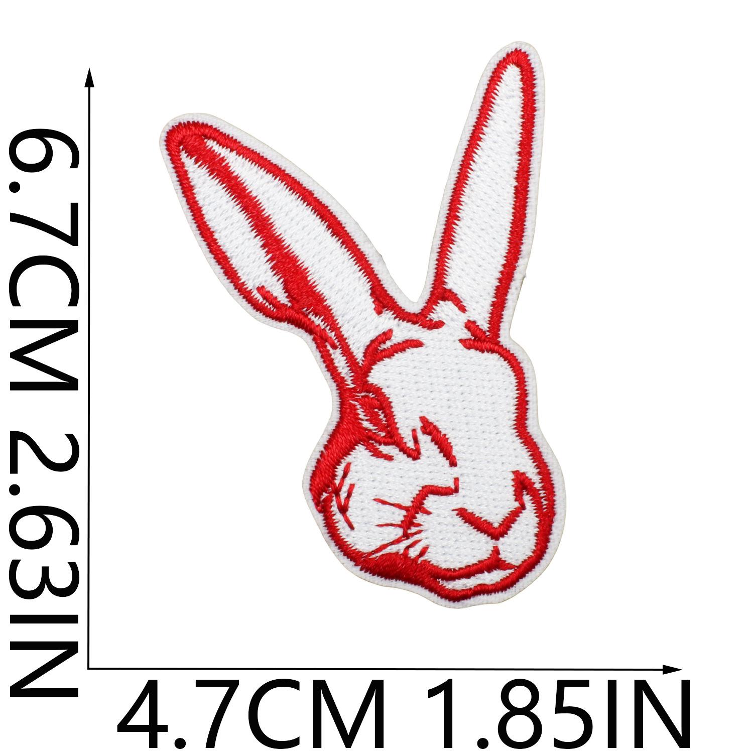 

Strawberry Cake Embroidery Cloth Sticker Butterfly Rabbit Patch Sticker Heat Transfer Flame Red Lip Computer Embroidery Chapter Boy no. 6_3 pieces