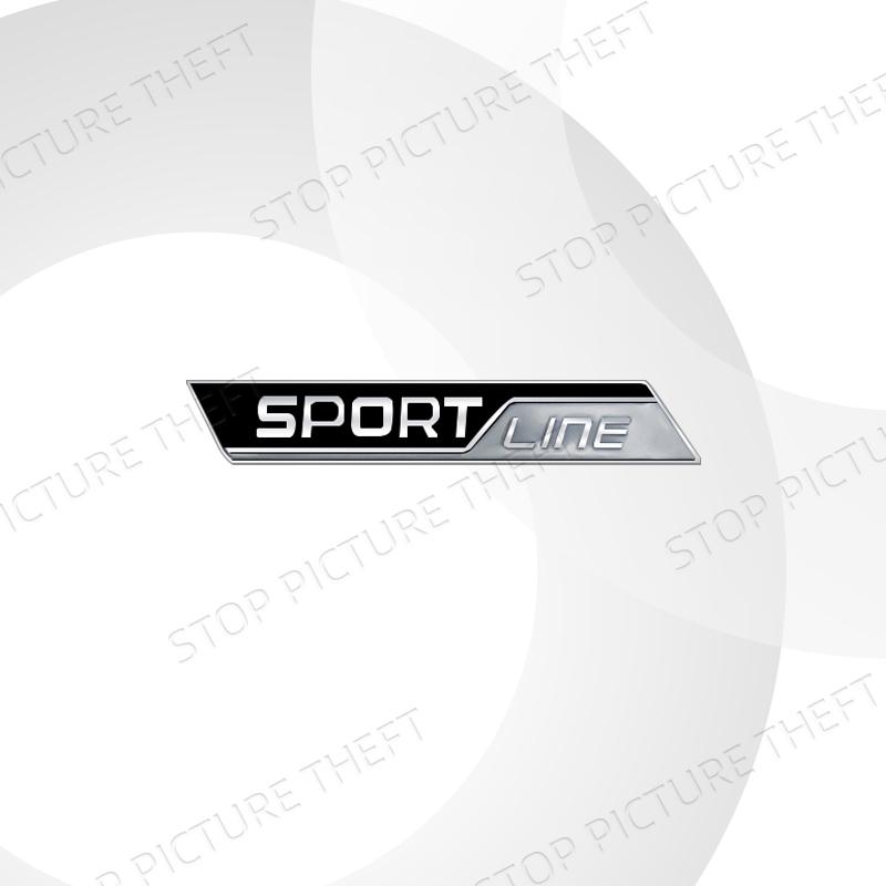 AAABV1 Metal Alloy Sport Line Logo Car Grille Badge Trunk Sticker Decoration Emblem For Skoda Fabia Octavia Citigo Rapid Kodiaq Karoq