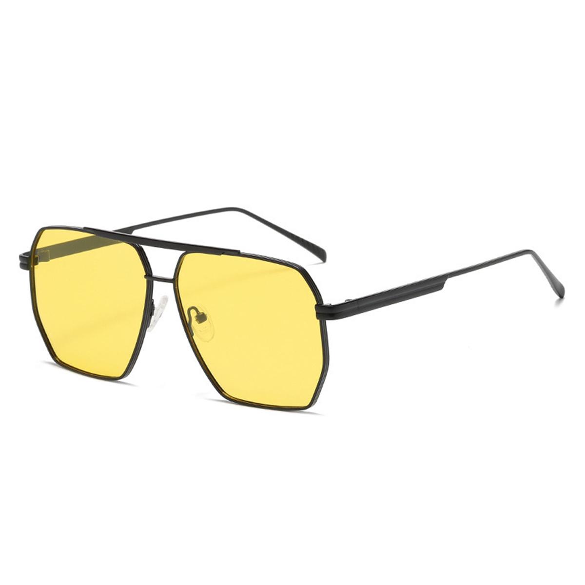 

1 шт. Мужские металлические футуристические очки модной формы квадратной оправы для отпуска, прогулок и повседневных нарядов жёлтый