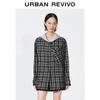 UR2026 Chemise Cardigan à Capuche Patchwork à Carreaux pour Femme