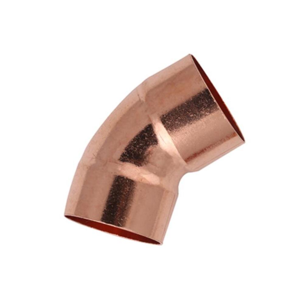 

1/4 3/8 1/2 3/4 1 10 15 16 19 22 25.4 28mm ID Copper End Feed Solder 45 Degree Elbow Fitting Coupler For Air Condition ID 10mm Wall 0.7mm