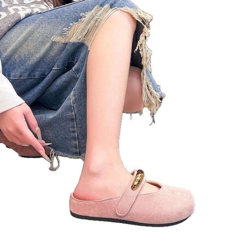 Slippers women wear new soft-soled bag head half slippers with skirt and lazy slippers