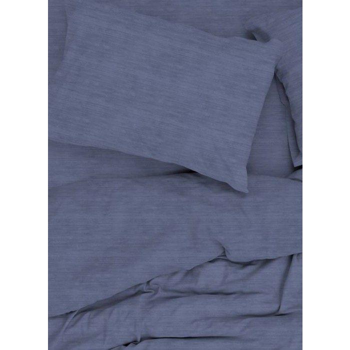Parure de lit - 1 housse de couette 140 x 200 cm + 1 taie d'oreiller 60 x 60 cm - 100% coton renforcé - Bleu