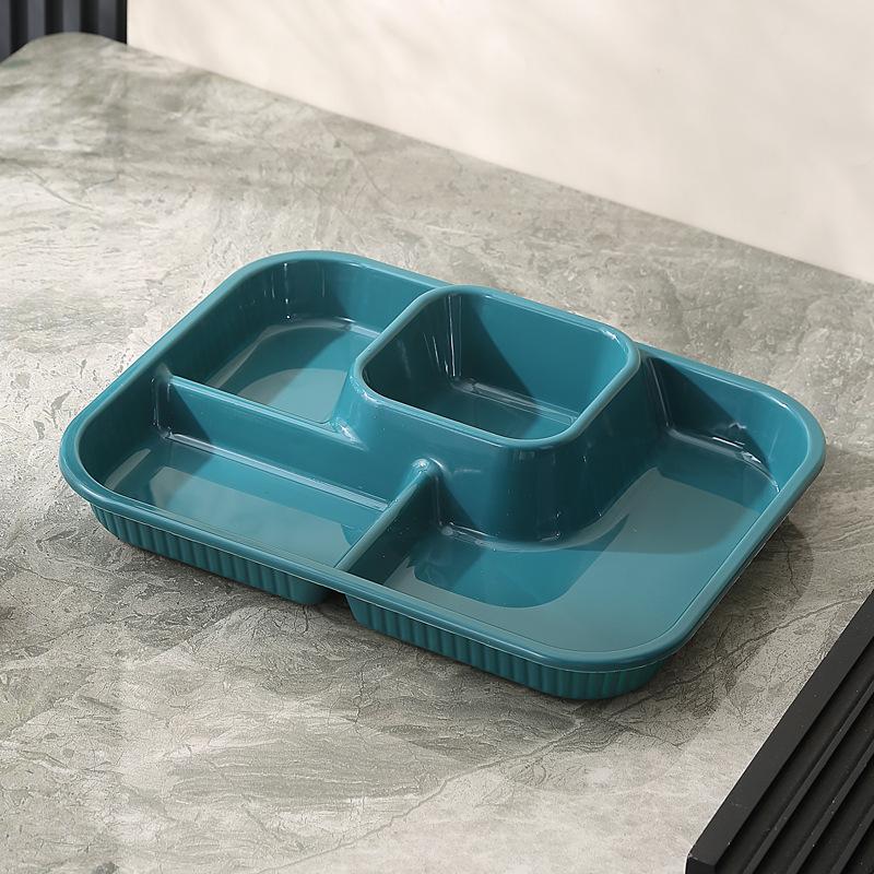 Plastic Divided Plate Children's Home Fat Reduction Plate School Canteen Ration Can Be Microwave Separated Fast Food Plate