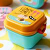 Lancheira infantil Comida Escola Infantil 2 Camadas Microondas Caixa de Lanche Bonito Recipiente de Comida Camada Dupla Talheres Frutas Bento Box Almoço