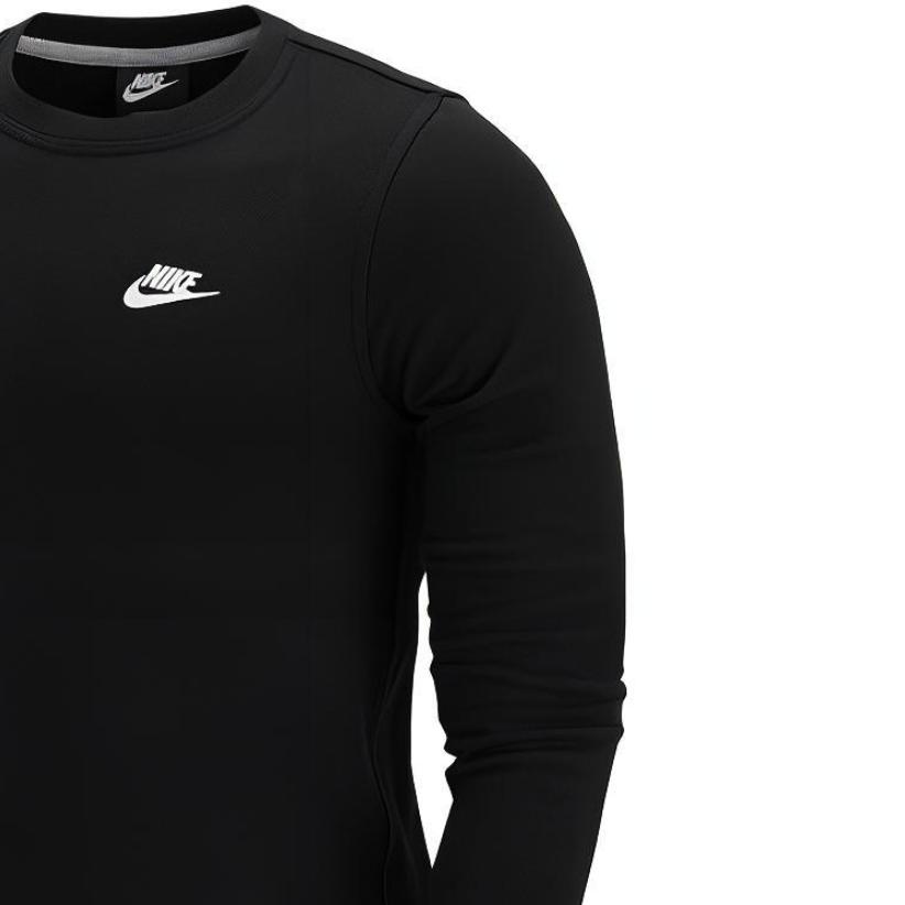 Nike Sportswear Logo Print Pullover Sweatshirt Men Tops Black DO1740-010