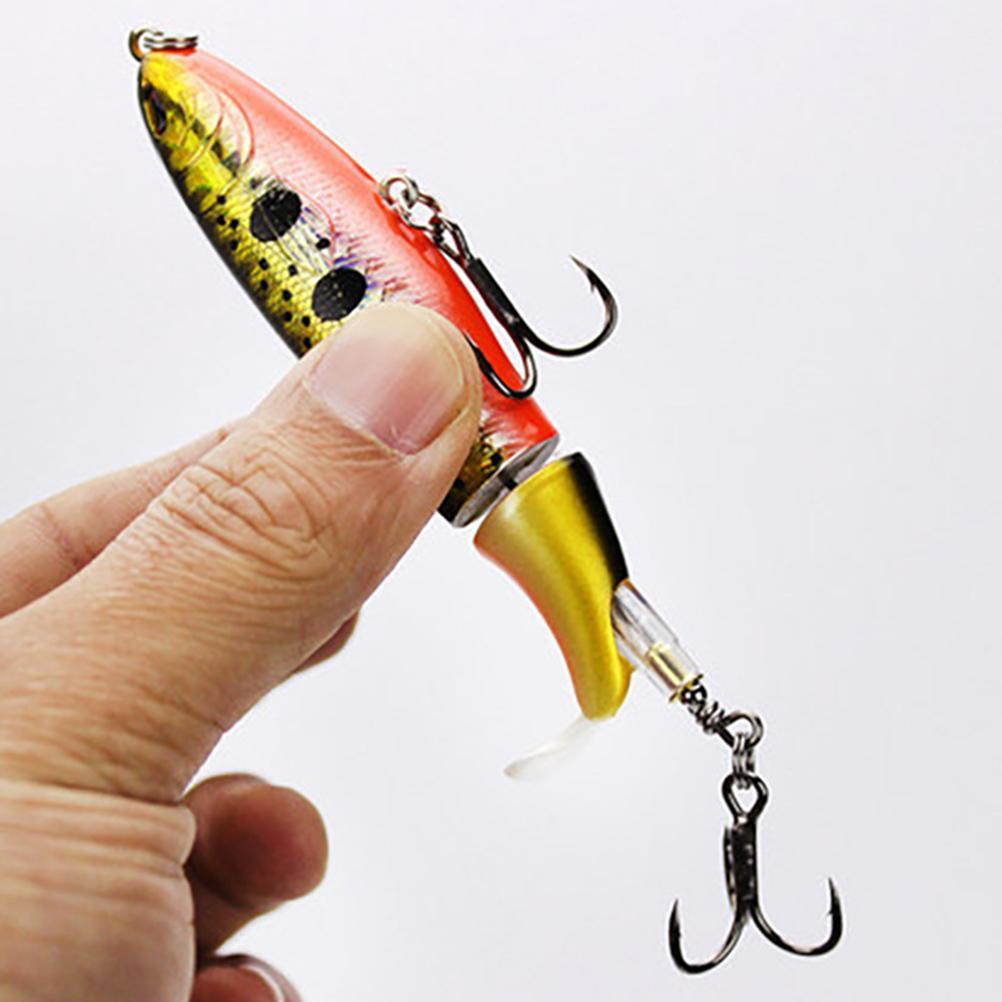 6Pcs Topwater Fishing Lure Set Plastic Floating Rotating Tail Fishing Lure Hard Bait Hook for