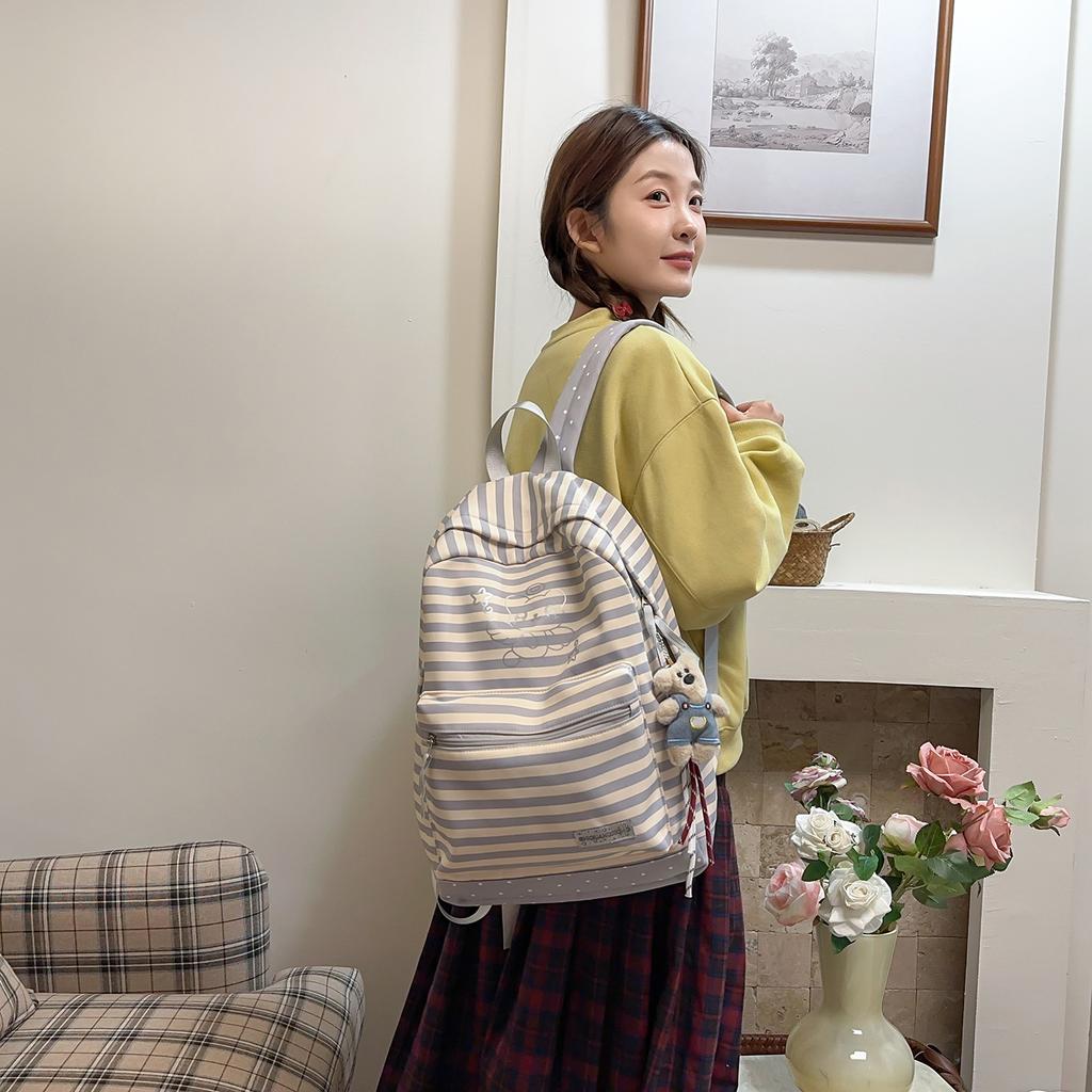 Zaino per la scuola zaino per la scuola ragazze delle scuole medie primavera ed estate grande capacità studenti universitari pendolarismo in classe zaino a righe versatile da donna