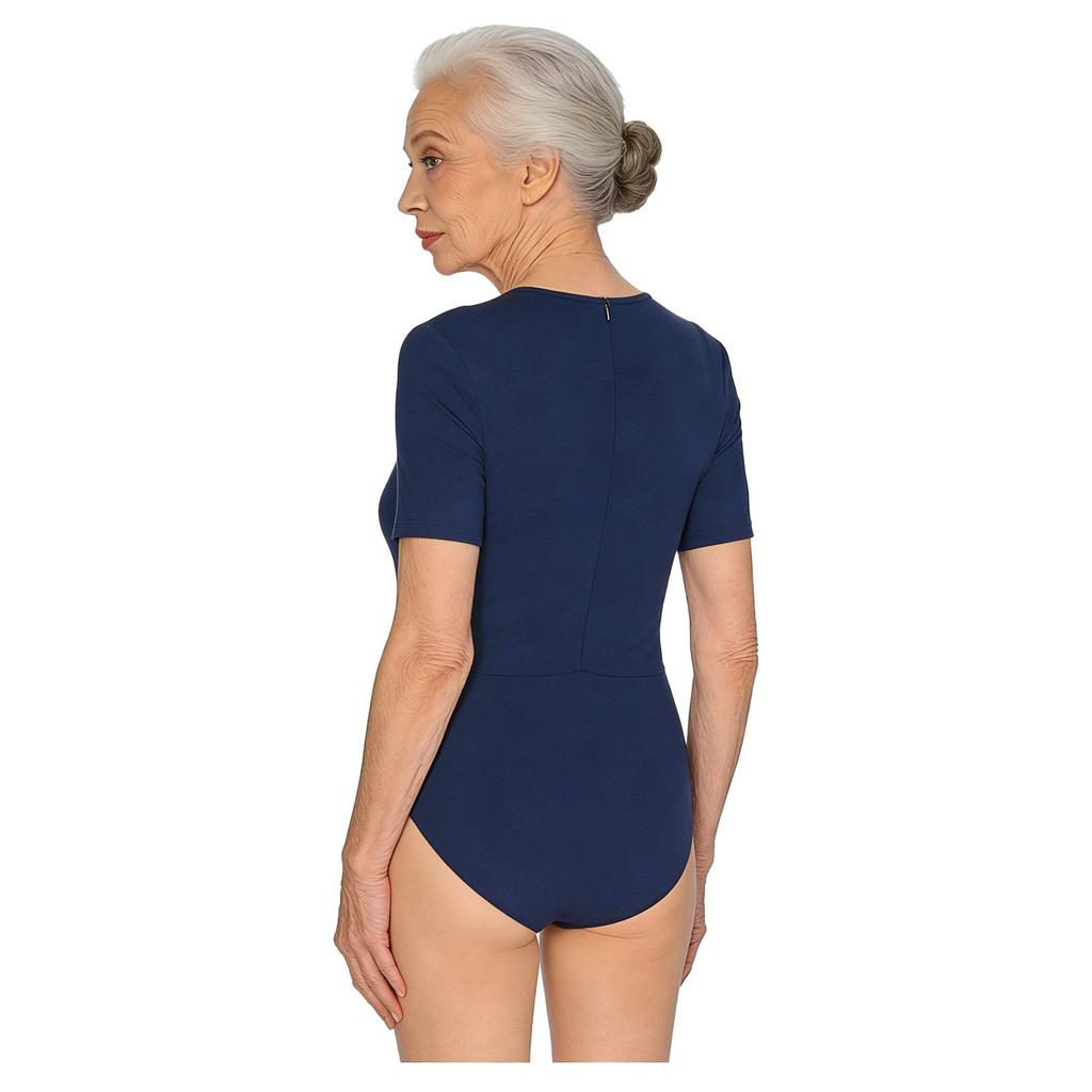 Damen Adaptiver Body Kurzarm Zugang für Ernährungssonde Druckknöpfe Bauchbereich Spezielle Bedürfnisse Jumpsuit