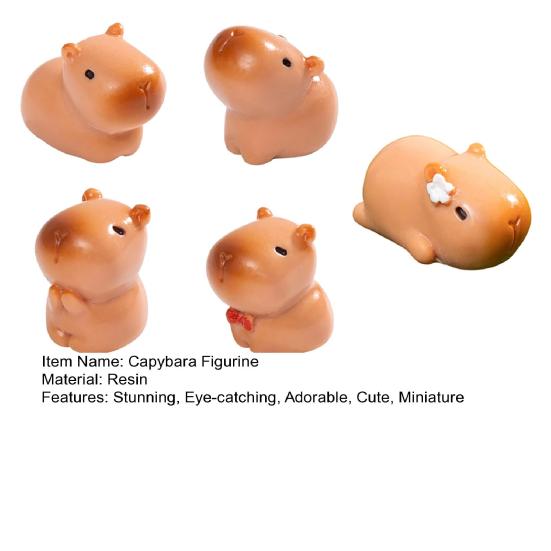 12 Stück Mini-Capybara-Figuren Niedliche winzige Capybara Harz-Ornamente Miniatur