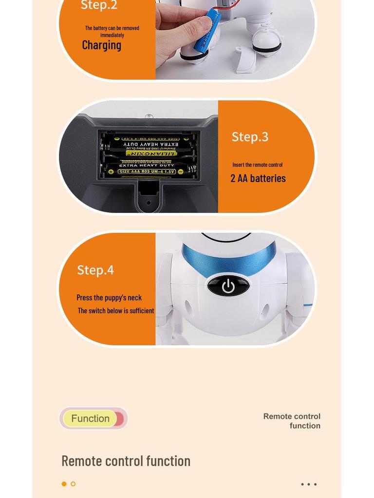 Interactive AI Remote Control Dog Toy: Woofing, Singing, Dancing, Educational Pet for Kids