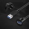 5Gbps Fast Speed USB 3.0 Extension Cable Male To Female Connectors with Flush Mount for Car, Truck, Motorcycle 3.28ft