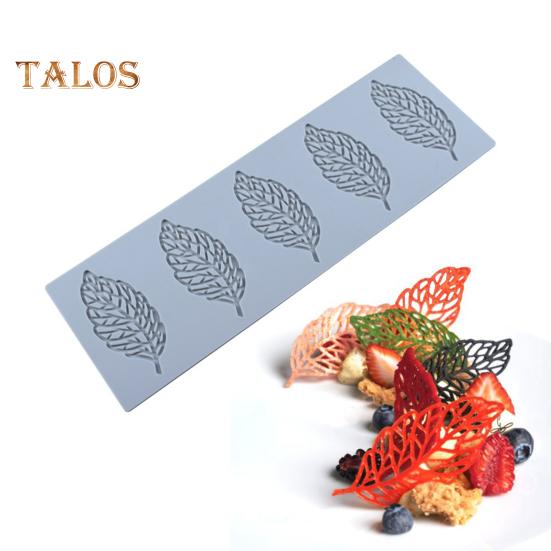 3D Leaf Coral Pattern Baking Mold Easy Demoulding Chocolate Thin Cake Dessert Silicone Baking Mould Stamping Mat