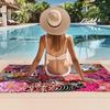 Pink Feline Collage Compact Travel Beach Towel Super Absorbent Sand Resistant, Microfiber for Swimming Camping Yoga