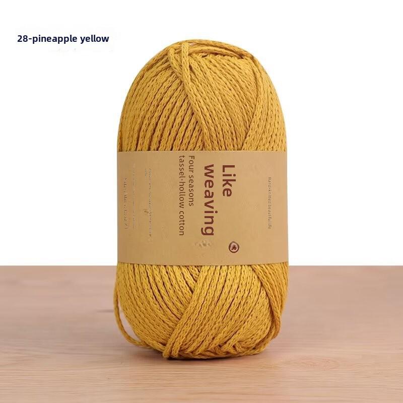 Round 2mm Cotton-Linen Yarn for DIY Crochet Bags & Hats