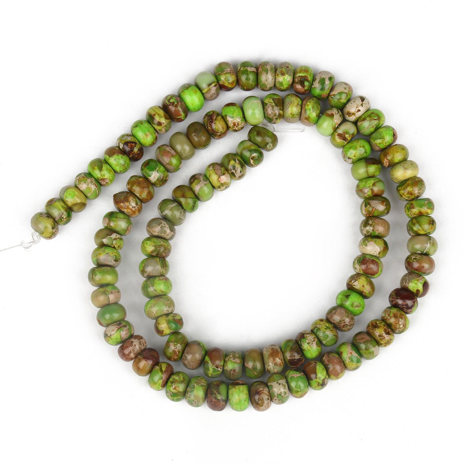 

Набір прикрас з бісеру з натурального імператорського каменю: Браслет і намисто з бісеру Abacus 4*6mm/about 88 pieces