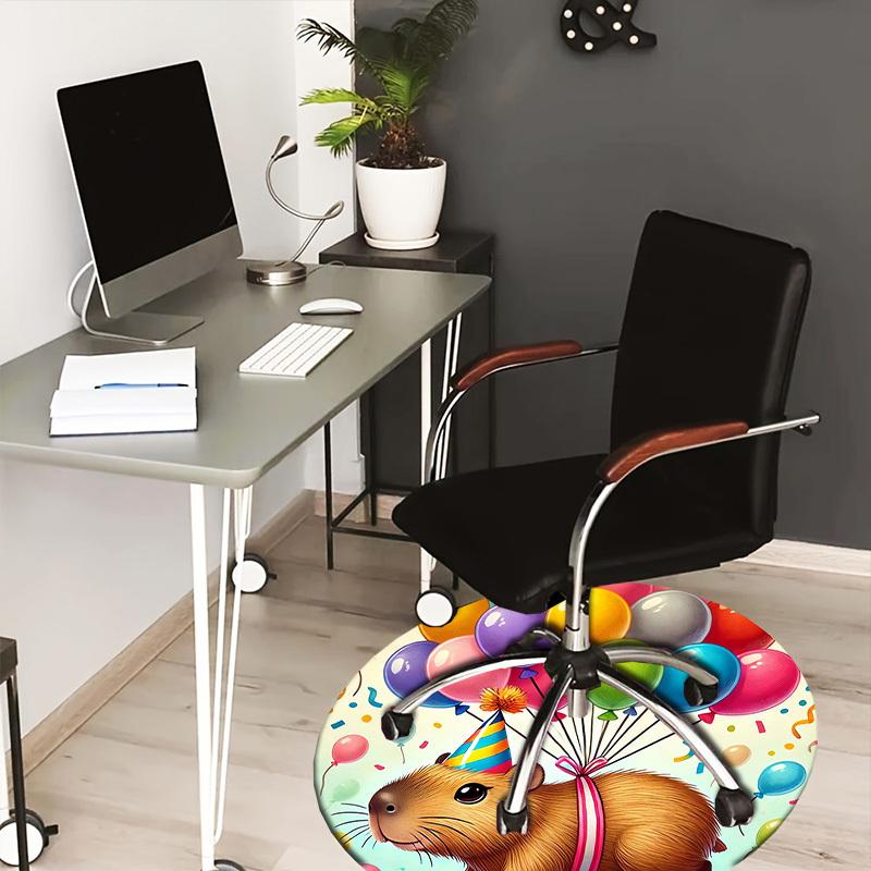 1pc Birthday Guinea Pig Party Balloons Celebration Round carpet, Made of Polyester,Perfect for Decorating Office Chairs, Living Rooms
