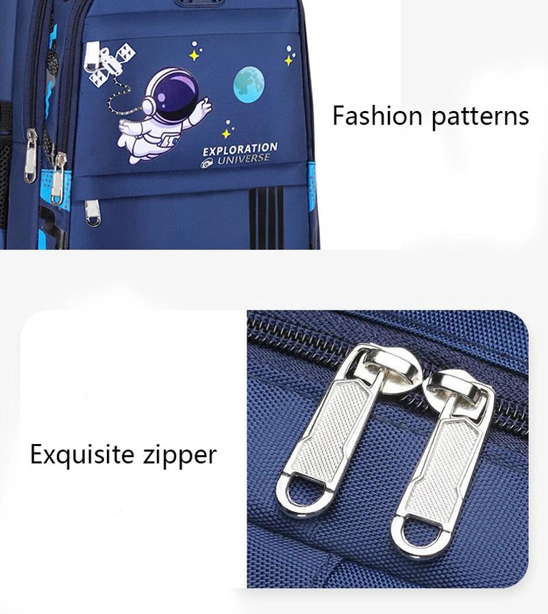 Kinderrucksack 2-16 Jahre Kinderschultaschen für Jungen Astronaut Schulrucksack Wasserdicht Grundschuljunge Büchertasche Mochila Infantil