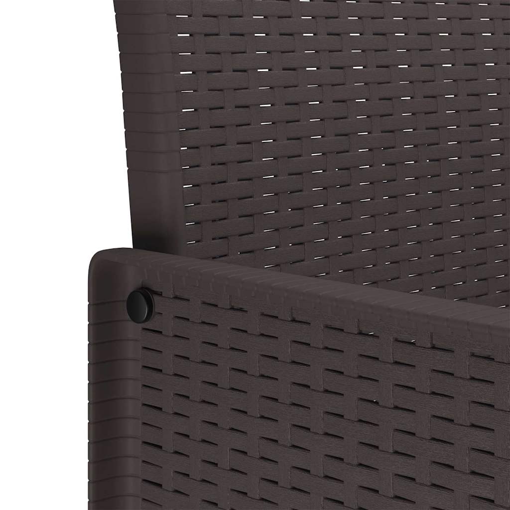 Garden Chair with Cushion 4 pcs Brown 53 x 49 x 85 cm Polypropylene