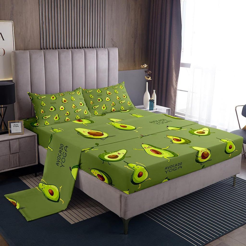 Cartoon Animal Little Monkey Pattern Bed Hat Four-piece Bedding Set Bedroom Dormitory Bedding Decoration